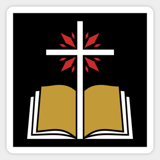 Cross of the Lord Jesus Christ and an open bible. Magnet